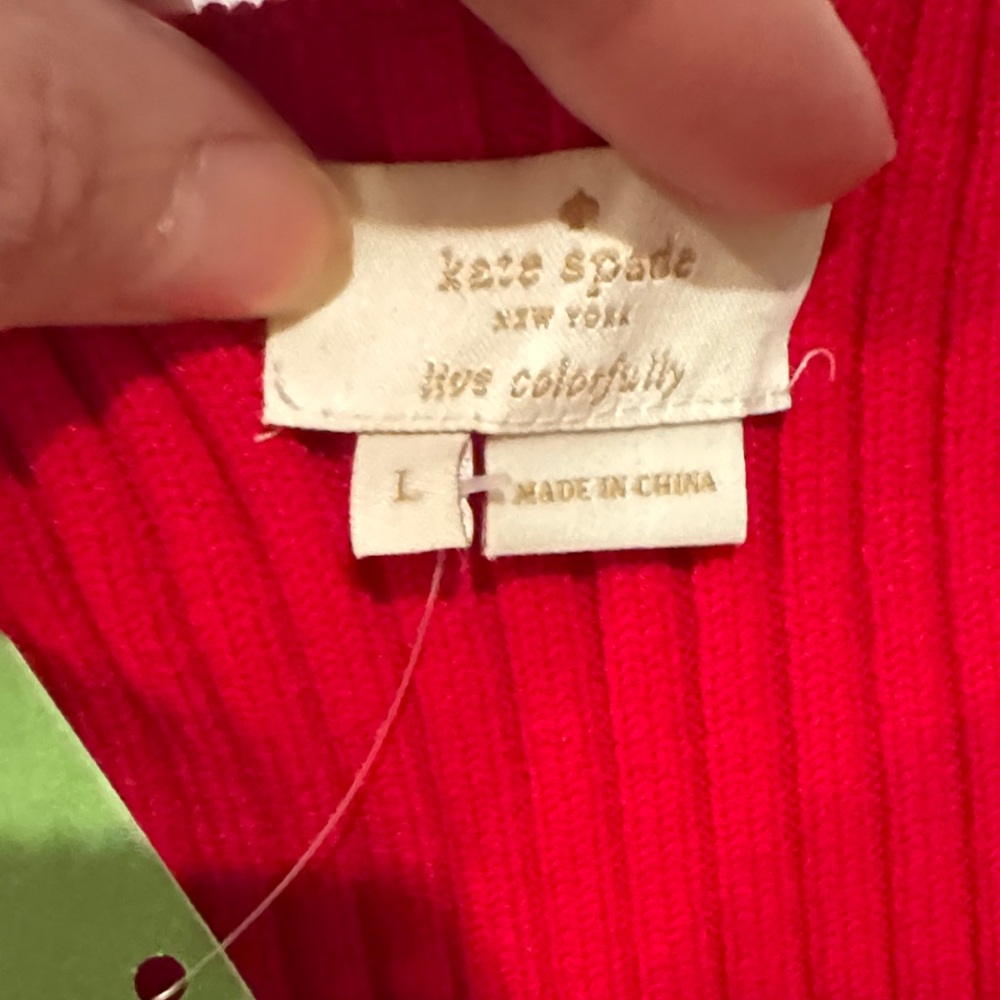 Kate Spade Red Ribbed Crop Top - Picture 3 of 6